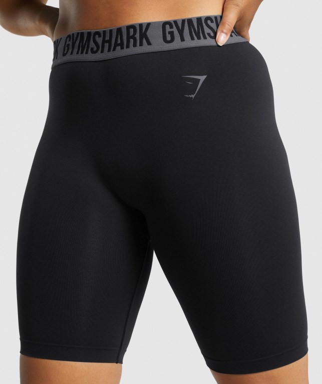 Gymshark Fit Seamless Cycling Şort Kadın Siyah | 946-LOQNMW