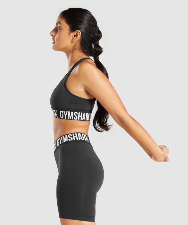 Gymshark Fit Seamless Spor Sütyeni Kadın Siyah Beyaz | 129-JFSDOM