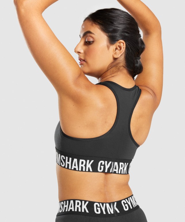 Gymshark Fit Seamless Spor Sütyeni Kadın Siyah Beyaz | 129-JFSDOM