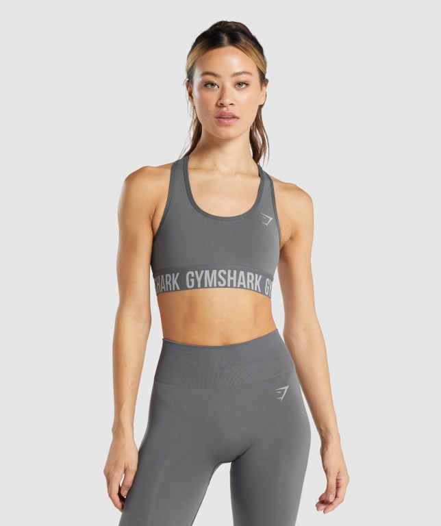 Gymshark Fit Seamless Spor Sütyeni Kadın Gri | 316-ZPRNSH