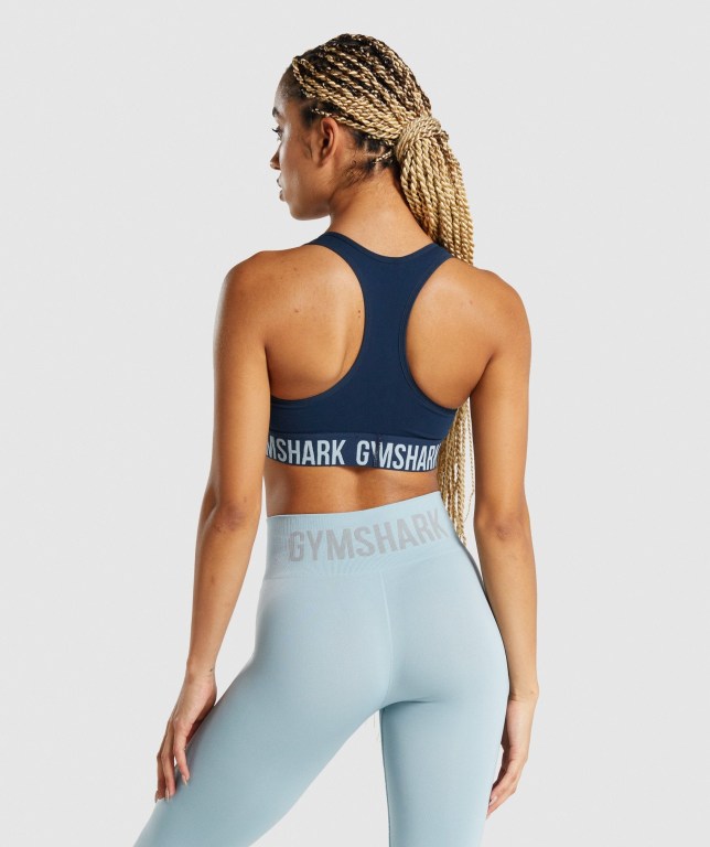 Gymshark Fit Seamless Spor Sütyeni Kadın Lacivert | 539-DLEMTO