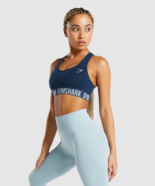 Gymshark Fit Seamless Spor Sütyeni Kadın Lacivert | 539-DLEMTO