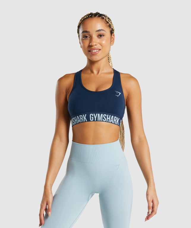 Gymshark Fit Seamless Spor Sütyeni Kadın Lacivert | 539-DLEMTO