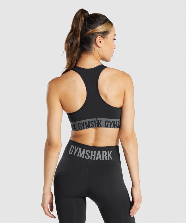 Gymshark Fit Seamless Spor Sütyeni Kadın Siyah | 739-ESZIAD