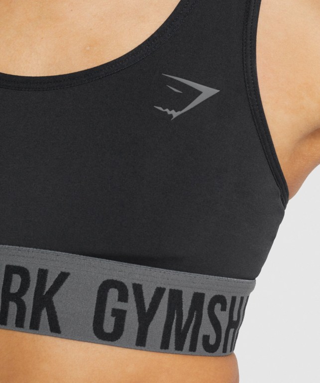 Gymshark Fit Seamless Spor Sütyeni Kadın Siyah | 739-ESZIAD