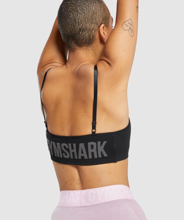 Gymshark Flex Askısı Spor Sütyeni Kadın Siyah Gri | 835-IVXMTS