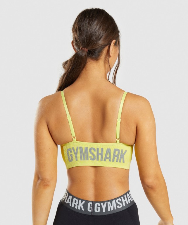 Gymshark Flex Askısı Spor Sütyeni Kadın Sarı | 968-SVXKMT