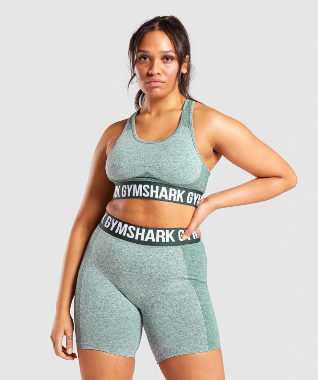 Gymshark Flex Spor Sütyeni Kadın Koyu Yeşil | 341-BRXPNF