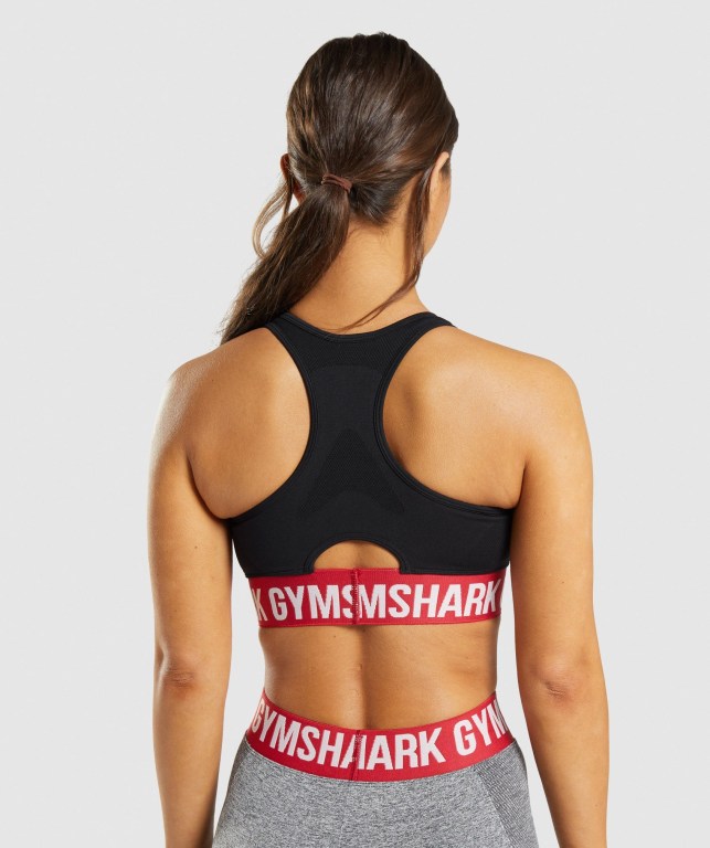 Gymshark Flex Spor Sütyeni Kadın Siyah | 167-WJDCGM