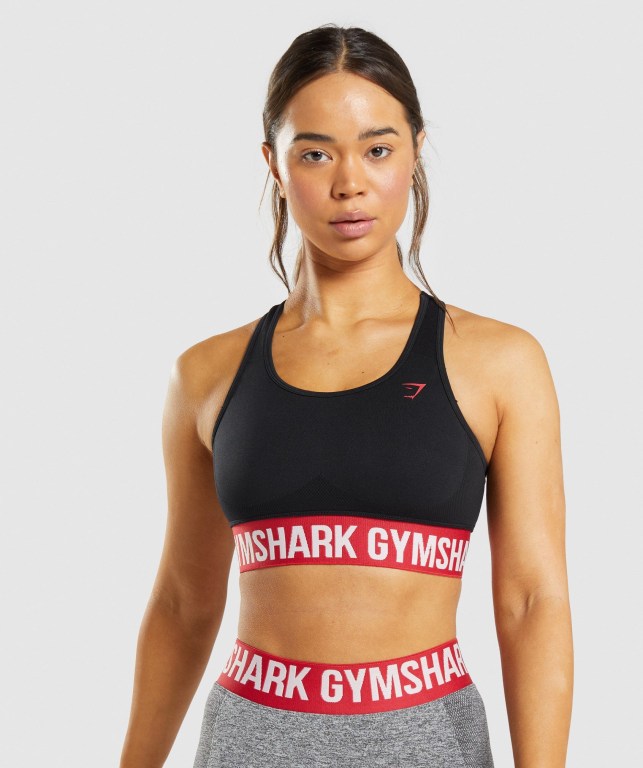 Gymshark Flex Spor Sütyeni Kadın Siyah | 167-WJDCGM