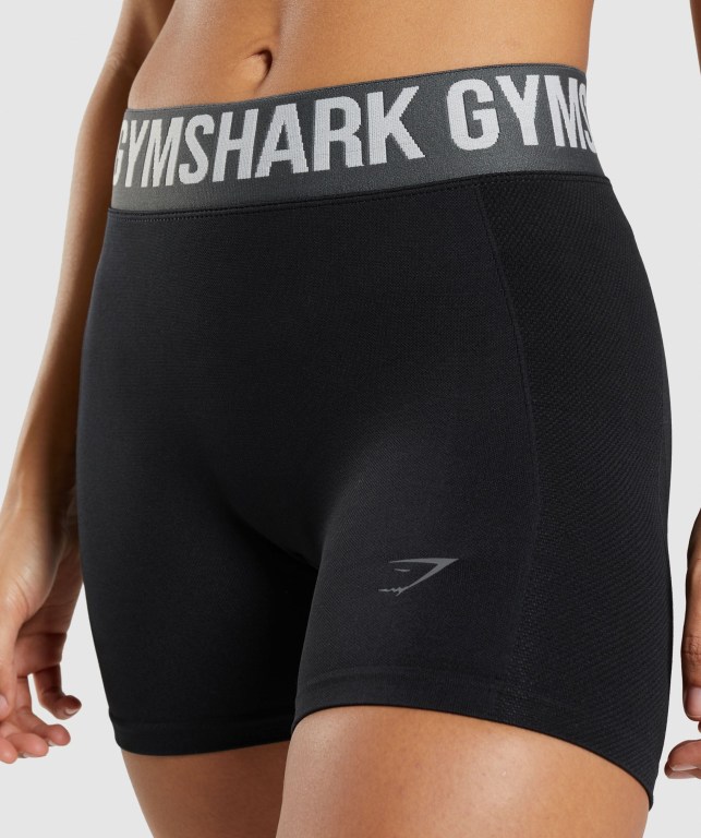 Gymshark Flex Şort Kadın Siyah | 387-LIXJGF