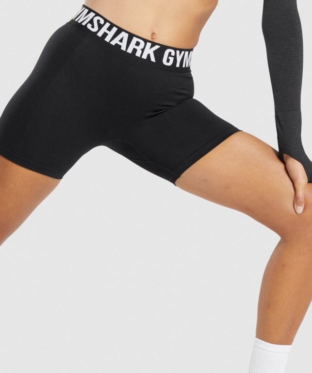 Gymshark Flex Şort Kadın Siyah | 759-EOQTNH