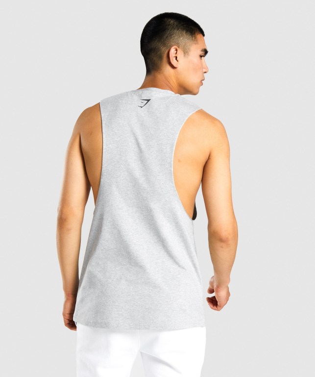 Gymshark GSLC Collegiate Drop Arm Atlet Erkek Açık Gri | 932-UYWAIK