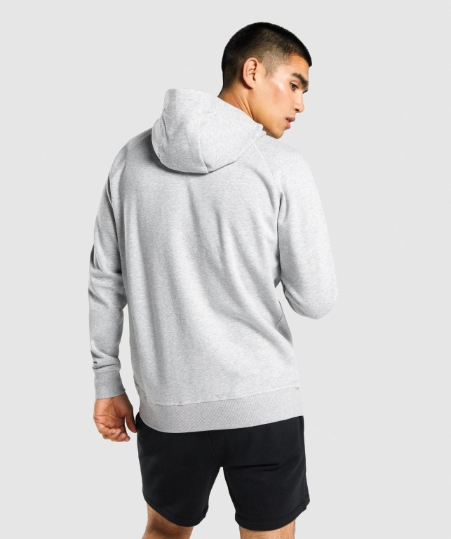 Gymshark GSLC Collegiate Kapüşonlu Sweatshirt Erkek Açık Gri | 410-VHPXNG