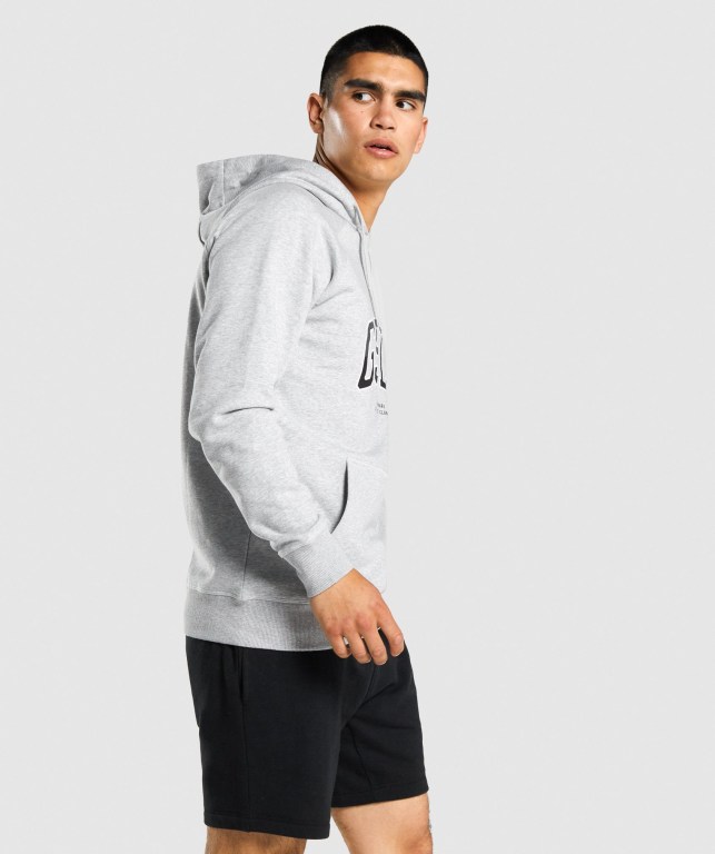 Gymshark GSLC Collegiate Kapüşonlu Sweatshirt Erkek Açık Gri | 410-VHPXNG