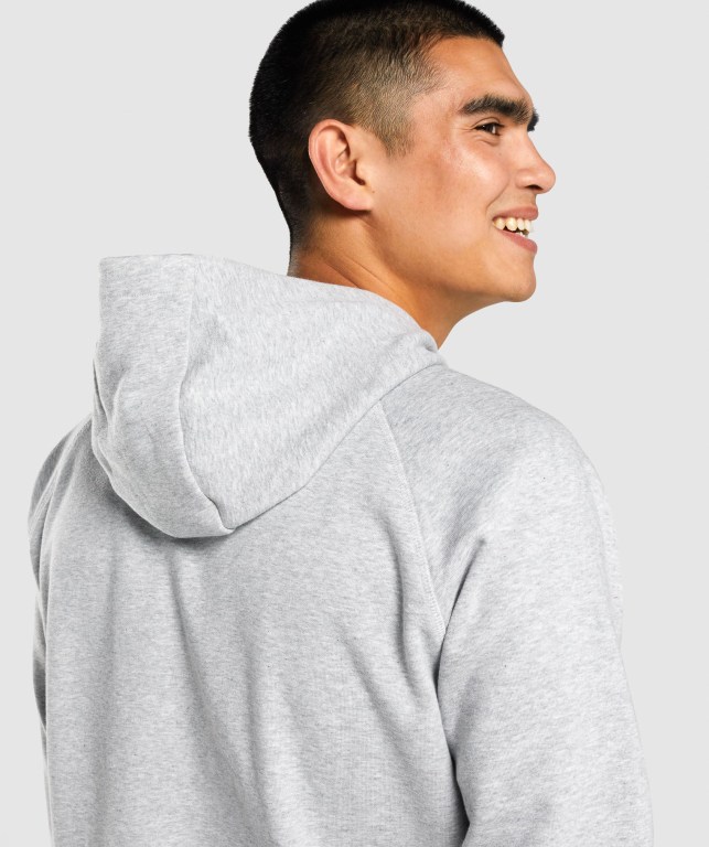 Gymshark GSLC Collegiate Kapüşonlu Sweatshirt Erkek Açık Gri | 410-VHPXNG