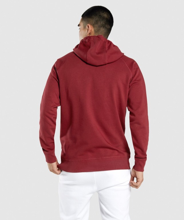 Gymshark GSLC Collegiate Kapüşonlu Sweatshirt Erkek Bordo | 587-FMGZXR