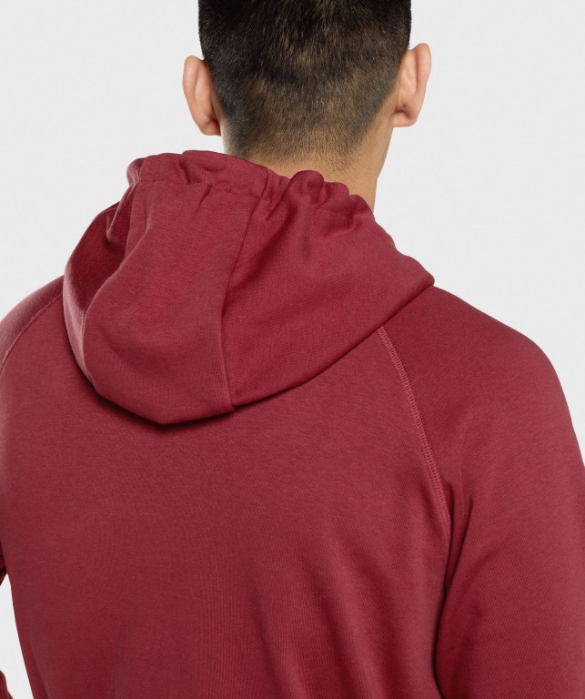 Gymshark GSLC Collegiate Kapüşonlu Sweatshirt Erkek Bordo | 587-FMGZXR