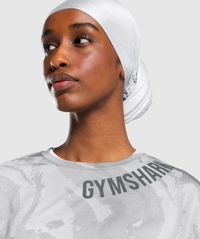 Gymshark GS Power Crop Top Tişört Kadın Gri | 582-VYDNXL