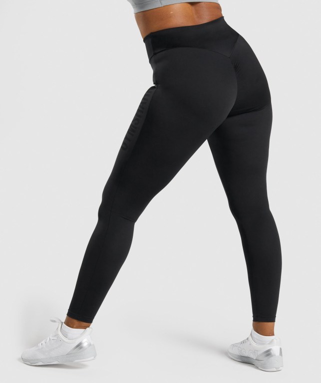 Gymshark GS Power High Waisted Tayt Kadın Siyah | 795-JLESXY