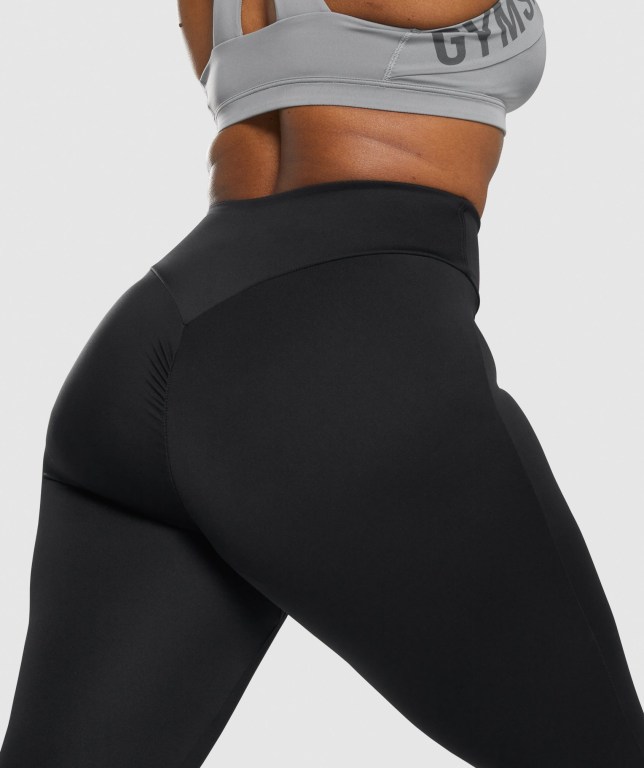 Gymshark GS Power High Waisted Tayt Kadın Siyah | 795-JLESXY