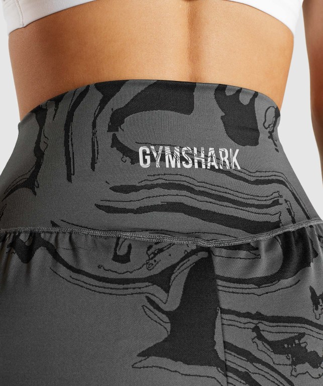 Gymshark GS Power Jacquard Şort Kadın Siyah | 762-DEVMAP