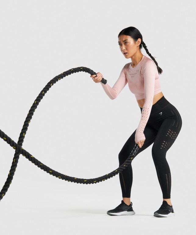 Gymshark Glow Seamless Tights High Waisted Tayt Kadın Siyah | 946-PYTDLG