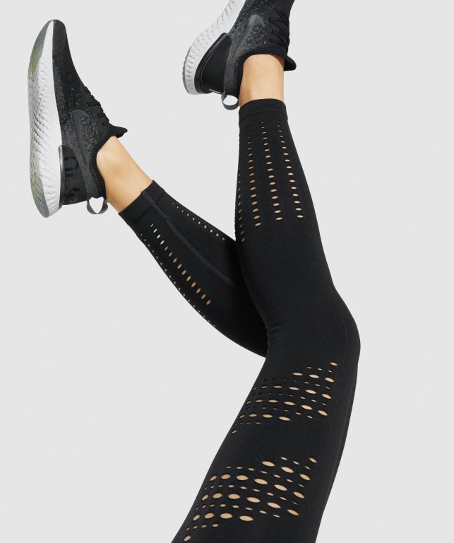 Gymshark Glow Seamless Tights High Waisted Tayt Kadın Siyah | 946-PYTDLG