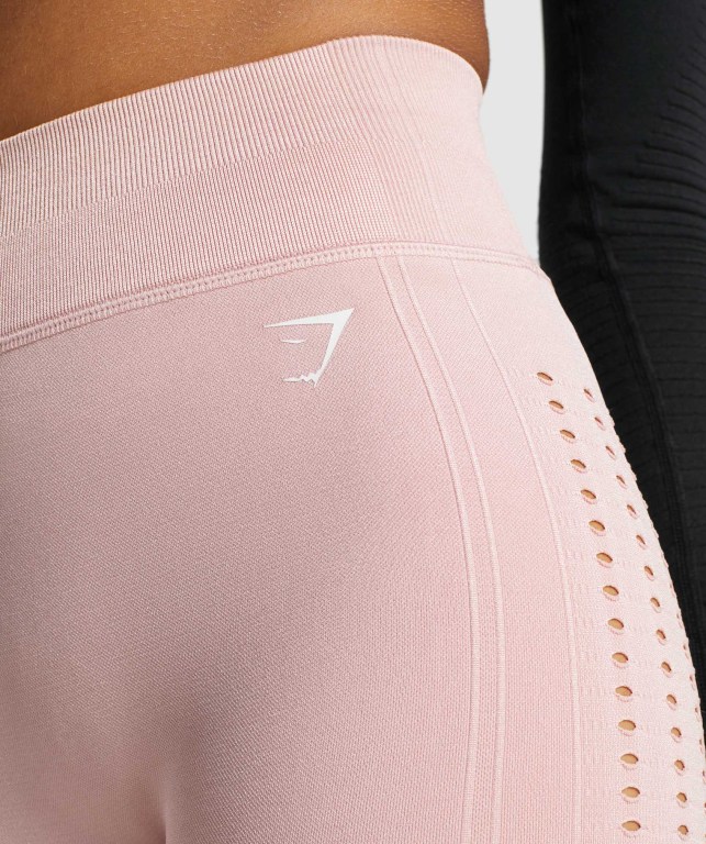 Gymshark Glow Seamless Şort Kadın Açık Pembe | 496-KDSOTX