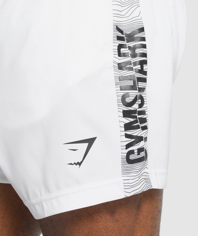 Gymshark Graphic Spor Şort Erkek Beyaz | 143-DVFOQA