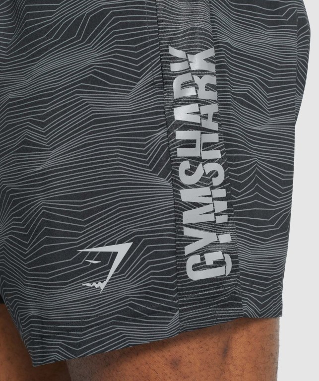 Gymshark Graphic Spor Şort Erkek Siyah | 057-GUSQOW