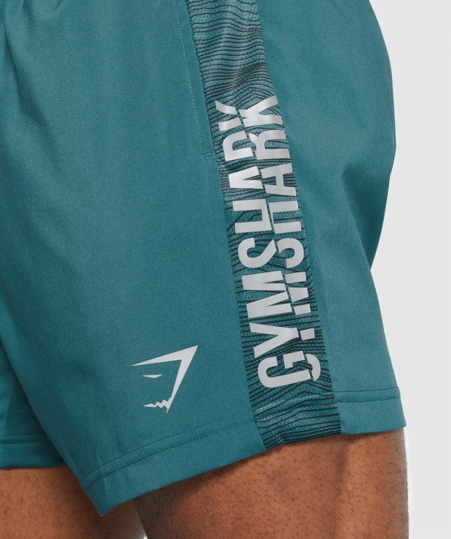 Gymshark Graphic Spor Şort Erkek Turkuaz | 486-CPHULY