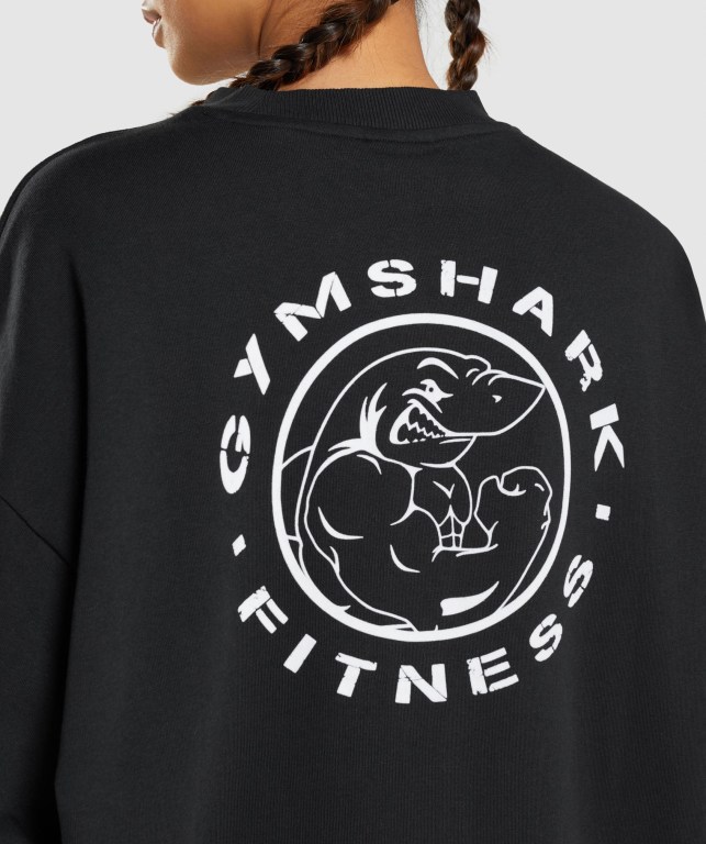 Gymshark Legacy Graphic Sweatshirt Kapüşonlu Sweatshirt Kadın Siyah | 429-MEOVLZ