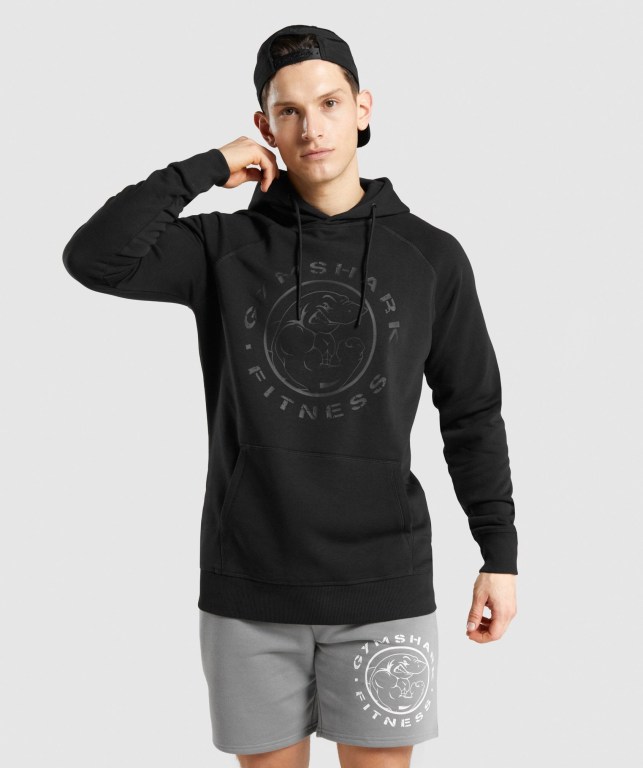 Gymshark Legacy Kapüşonlu Sweatshirt Erkek Siyah Siyah | 749-RPOSHN