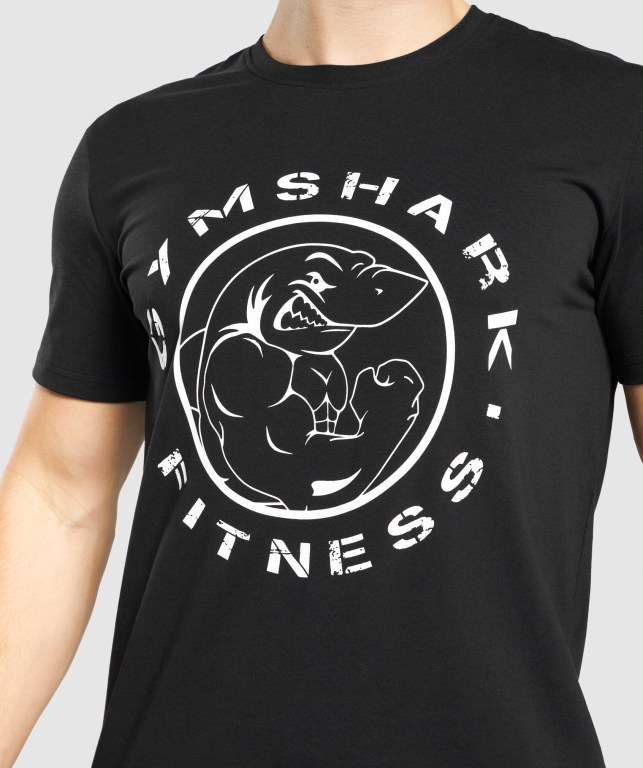 Gymshark Legacy Tişört Erkek Siyah Beyaz | 617-LCOEWJ