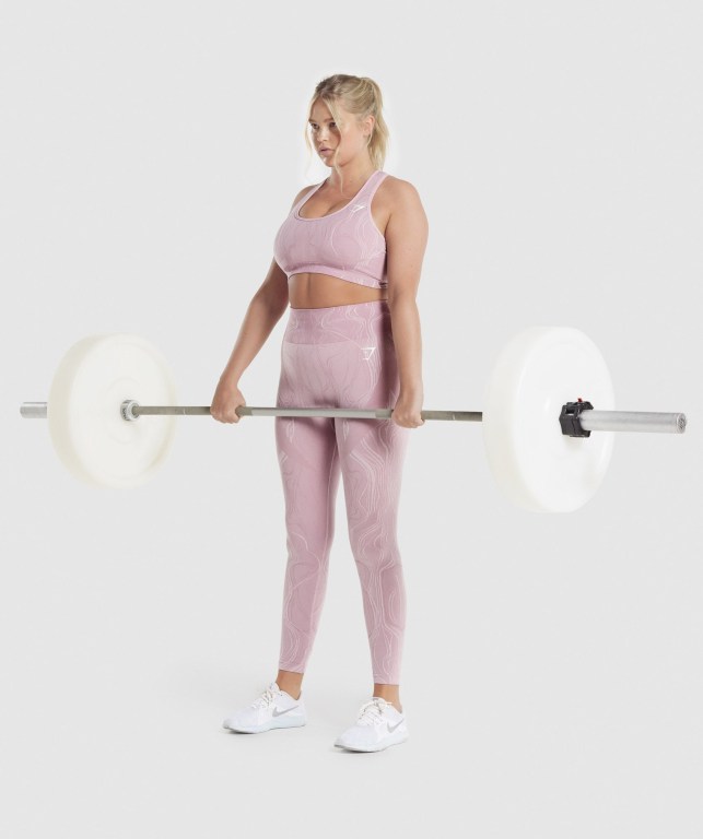 Gymshark Mercury Seamless High Waisted Tayt Kadın Açık Mor | 243-KSTRBQ