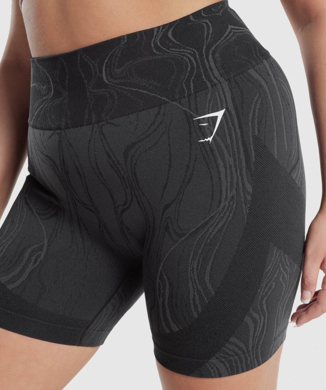 Gymshark Mercury Seamless Şort Kadın Siyah | 531-EPQANY