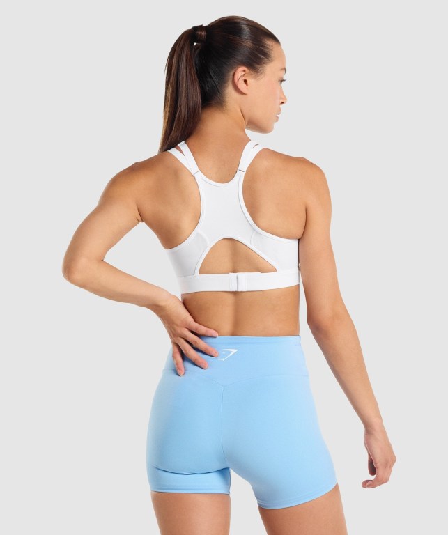 Gymshark Mesh Neckline Antrenman Spor Sütyeni Kadın Beyaz | 592-PZGHAU