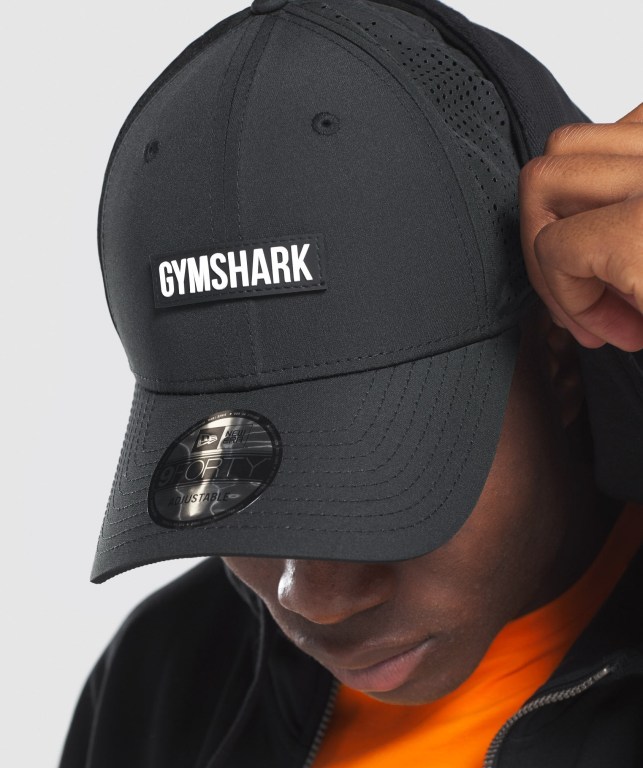 Gymshark New Era GS 9Forty Mesh Snapback Saç Bandı Erkek Siyah | 486-RTVXMB