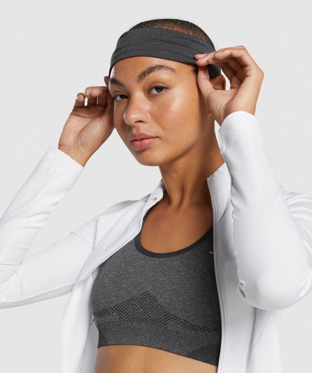 Gymshark New Era Headband Saç Bandı Kadın Siyah | 689-FVHDCY