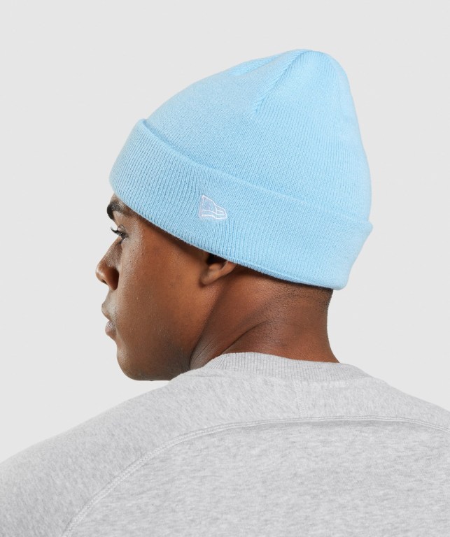 Gymshark New Era Legacy Cuff Knit Saç Bandı Kadın Mavi | 047-HFEXSN