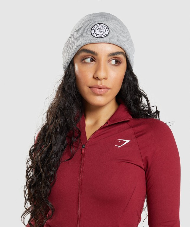 Gymshark New Era Legacy Cuff Knit Saç Bandı Kadın Gri | 186-DEIOXR