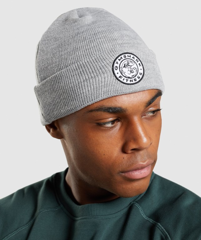 Gymshark New Era Legacy Cuff Knit Saç Bandı Erkek Gri | 817-BXEPSO