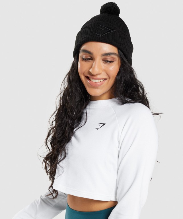 Gymshark New Era Mini Pom Saç Bandı Erkek Siyah | 607-PNVKUC