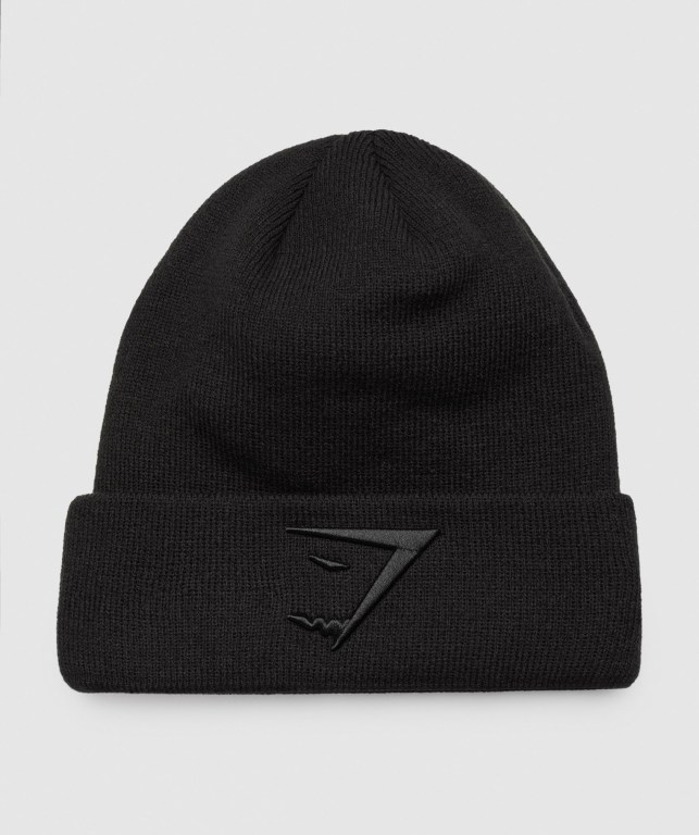 Gymshark New Era Sharkhead Cuff Knit Saç Bandı Erkek Siyah | 620-DGXEVF