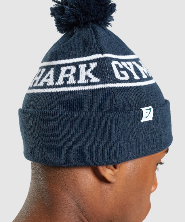 Gymshark New Era Tab Beanie Saç Bandı Erkek Mavi | 367-WTSKFH