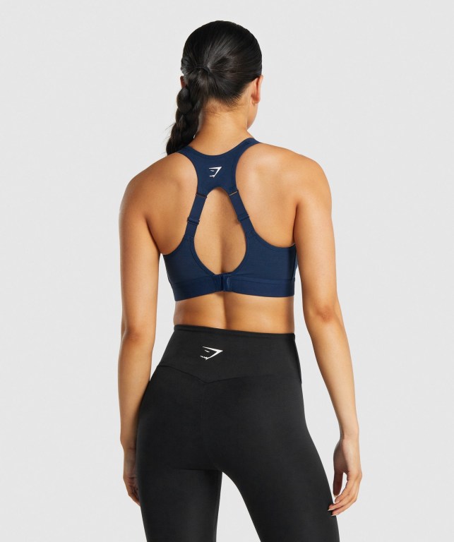 Gymshark Open Back Antrenman Spor Sütyeni Kadın Lacivert | 390-NXERGT