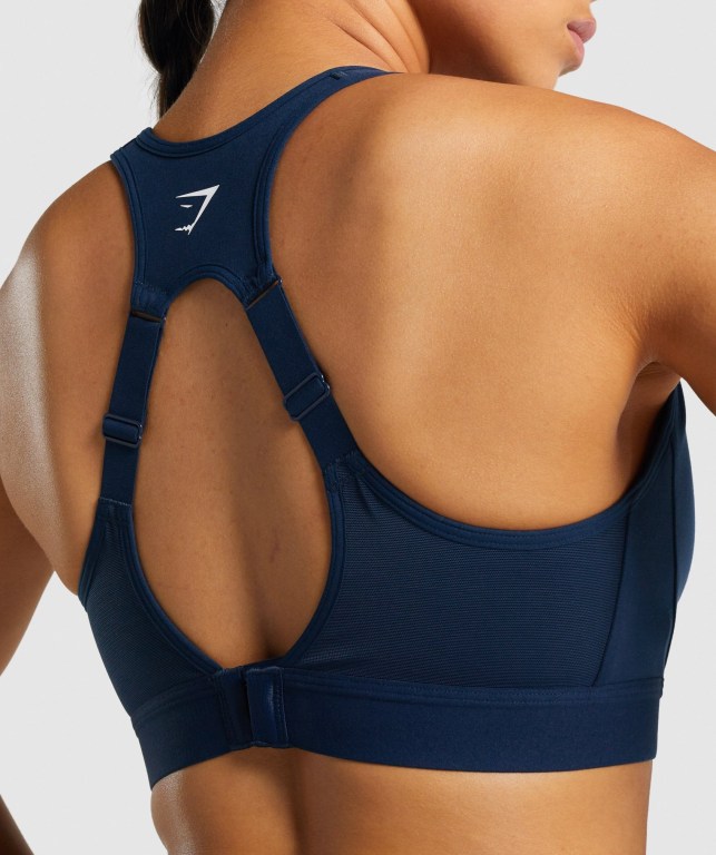 Gymshark Open Back Antrenman Spor Sütyeni Kadın Lacivert | 390-NXERGT