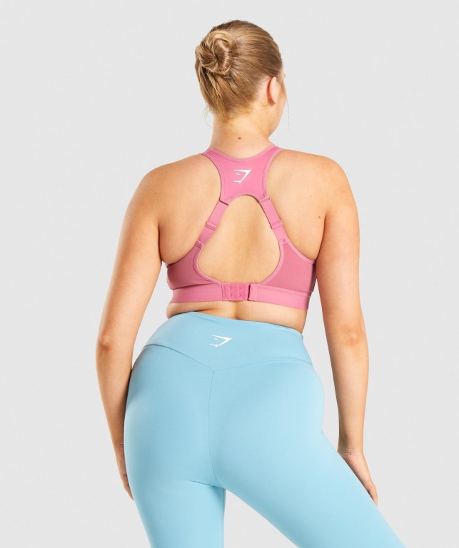 Gymshark Open Back Antrenman Spor Sütyeni Kadın Pembe | 930-GYBIUX