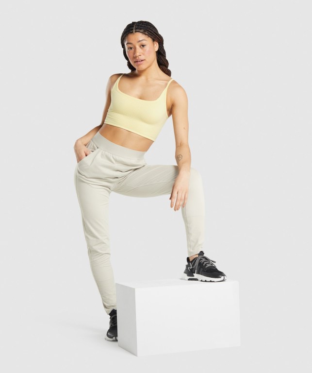 Gymshark Pause Cosy High Waisted Tayt Kadın Gri | 681-HNTZUY